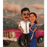 Couple Caricature Frame (2 Heads)