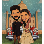 Couple Caricature Frame (2 Heads)