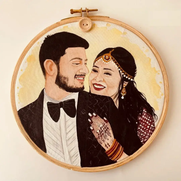 Custom Hoop Art Painting - Wedding Gift / Anniversary Gift / Birthday Gift