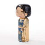 Personalized wooden family portrait on large peg doll