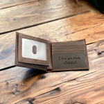 Pure Leather Handwriting Engraved Wallet - Father / Husband / Friend / Brother / Male