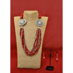 MULTI LAYER NECKLACE WITH METAL PENDANT