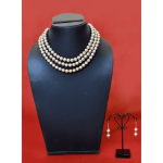 MULTI LAYERGLASS PEARL BEAD NECKLACE
