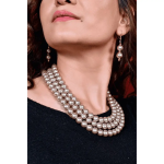 MULTI LAYERGLASS PEARL BEAD NECKLACE