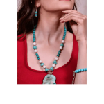 NECKLACE WITH SEMI-PRECIOUS STONE PENDENT