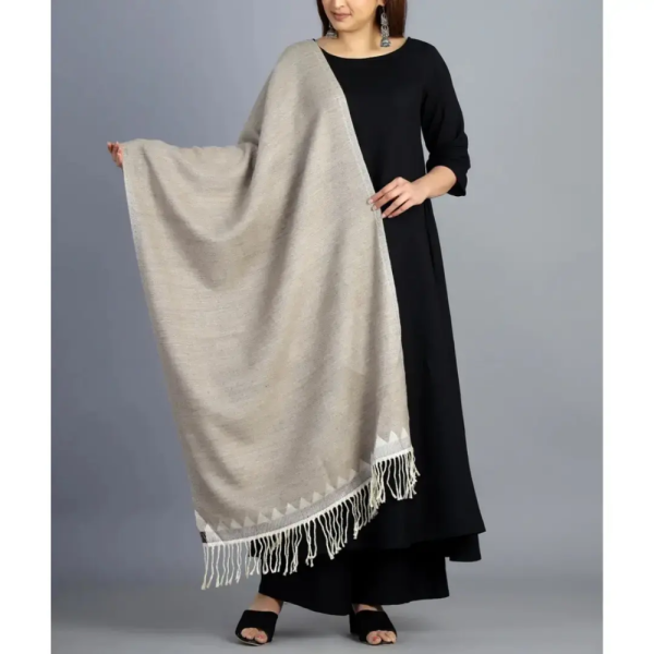 Brown Colour Indian Pashmina Shawl / Throw Unisex - Himachal Pradesh