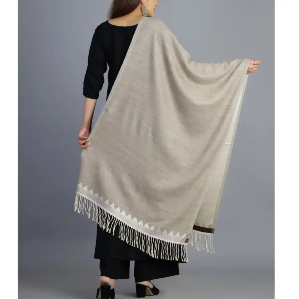 Brown Colour Indian Pashmina Shawl / Throw Unisex - Himachal Pradesh