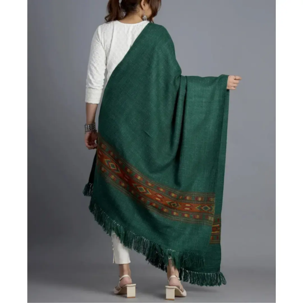 Christmas Green Indian Light Weight Shawl / Throw Unisex - Himachal Pradesh