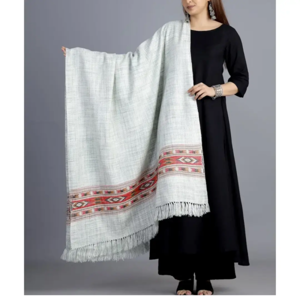 Grey Indian Yak Wool Shawl / Throw Unisex - Himachal Pradesh