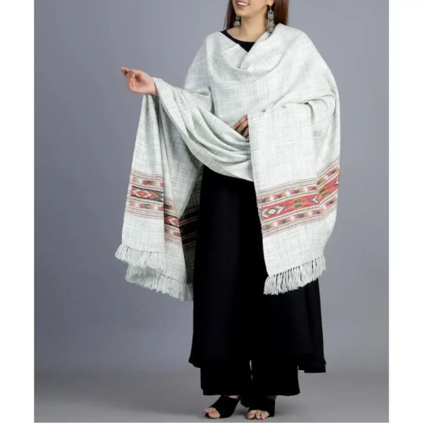 Grey Indian Yak Wool Shawl / Throw Unisex - Himachal Pradesh