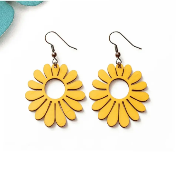 Hand - Painted Wooden MDF Earrings ( 4 Designs )