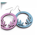 Hand - Painted Wooden MDF Earrings ( 4 Designs )