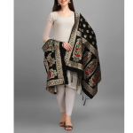 Handmade Black Banarasi Dupatta