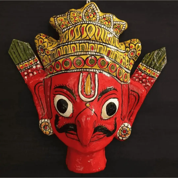 Handmade Crowned Garuda Cheriyal Face Mask