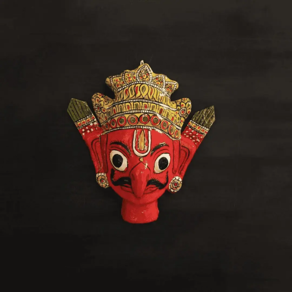 Handmade Crowned Garuda Cheriyal Face Mask