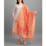 Handmade Peach Colour Banarasi Dupatta