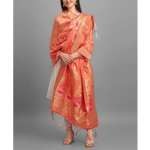 Handmade Peach Colour Banarasi Dupatta