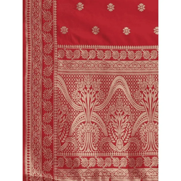 Handmade Ruby Red Banarasi Dupatta