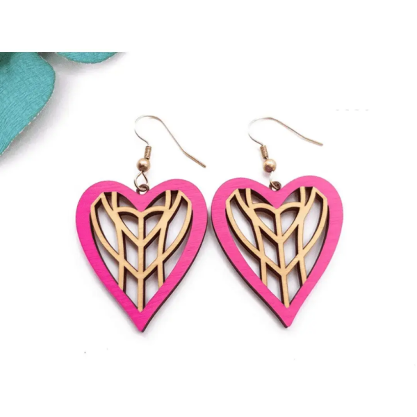 Hand Painted Wooden MDF Earrings ( 4 Designs )