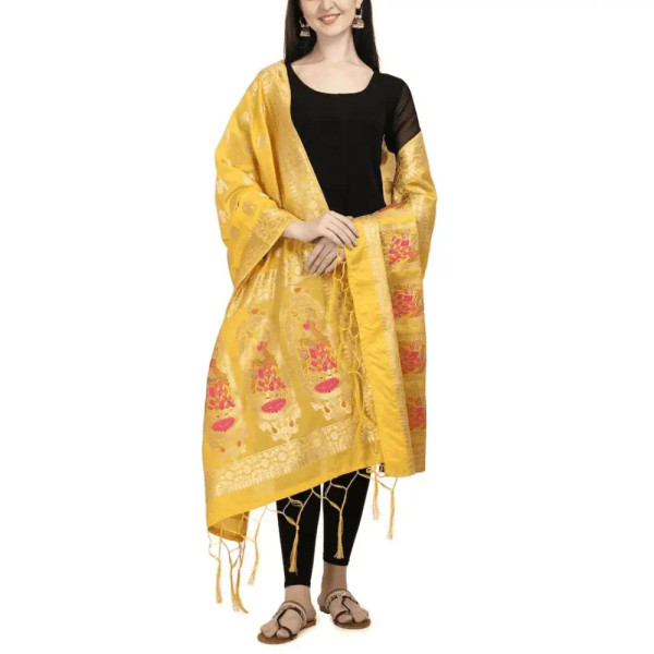 Handmade Yellow Banarasi Dupatta