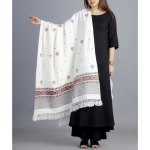 White Indian Pashmina Shawl / Throw Unisex - Himachal Pradesh