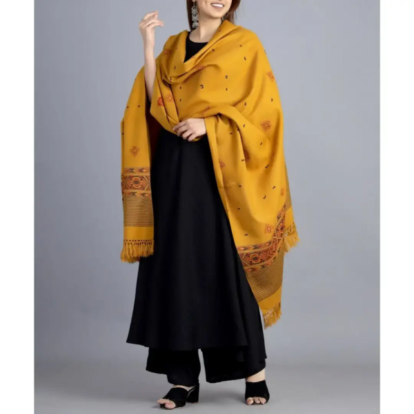 Yellow Indian Pashmina Shawl / Throw Unisex - Himachal Pradesh