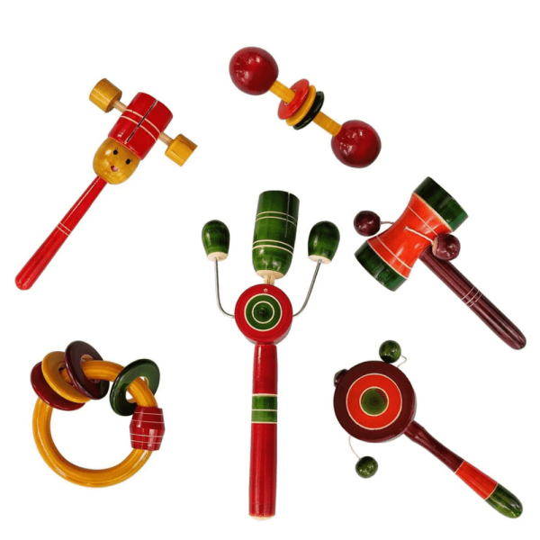 Channapatna Toys Wooden Rattles for Baby