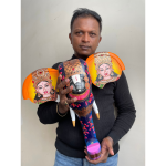 Balaji Wooden Elephant with Sridevi and Bhudevi