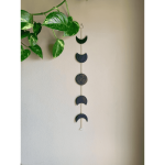 Black Floral Moon Phase Wall Hanging