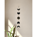 Black Floral Moon Phase Wall Hanging