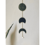 Black Floral Moon Phase Wall Hanging