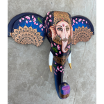 Blue Ganesh / Narasimha Wooden Elephant Head