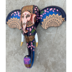 Blue Ganesh / Narasimha Wooden Elephant Head