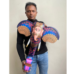 Blue Ganesh / Narasimha Wooden Elephant Head