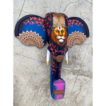 Blue Ganesh / Narasimha Wooden Elephant Head