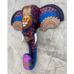 Blue Ganesh / Narasimha Wooden Elephant Head