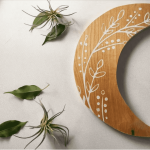 Hand Painted Wooden Moon Wall Art