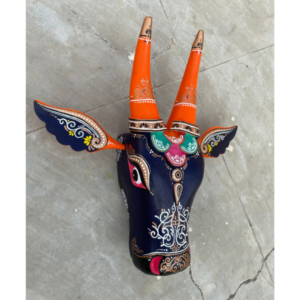 Hanuman Green Wooden Cow Head