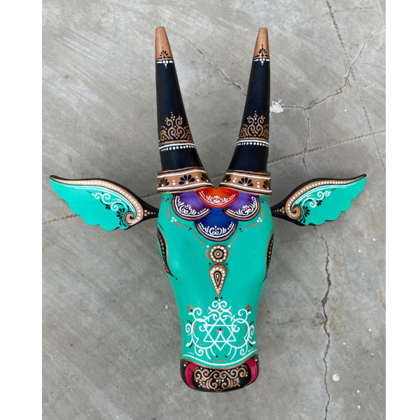 Lakshmi Wooden Cow Head