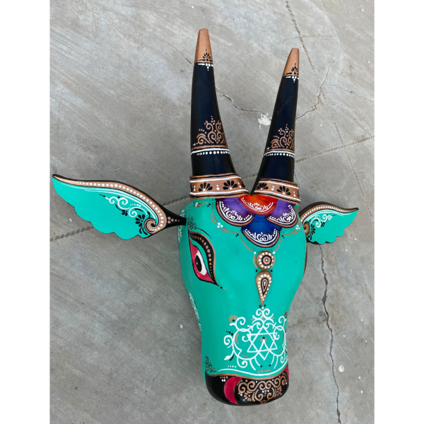 Lakshmi Wooden Cow Head