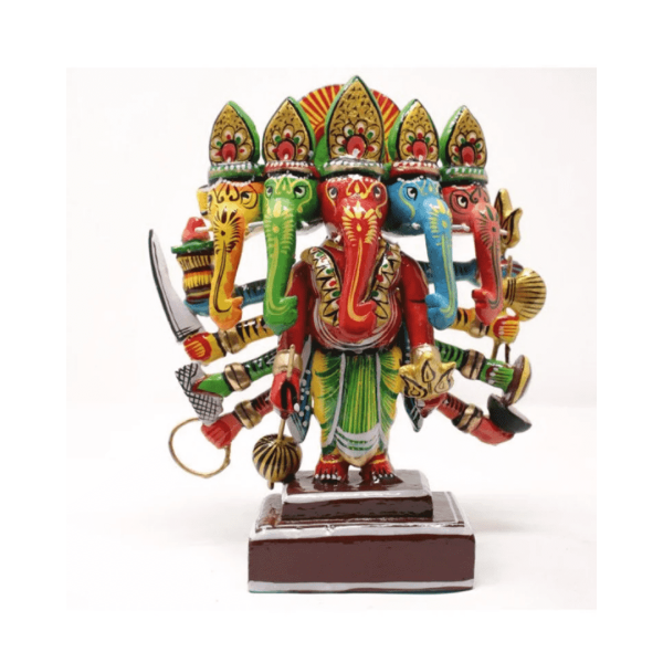 Panch Mukhi Ganesh Ji Wooden Lacquerware &Toys - GI Tag (Uttar Pradesh)