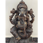 Vintage Ganesha wooden sculpture