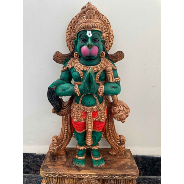 Vintage Hanuman wooden sculpture