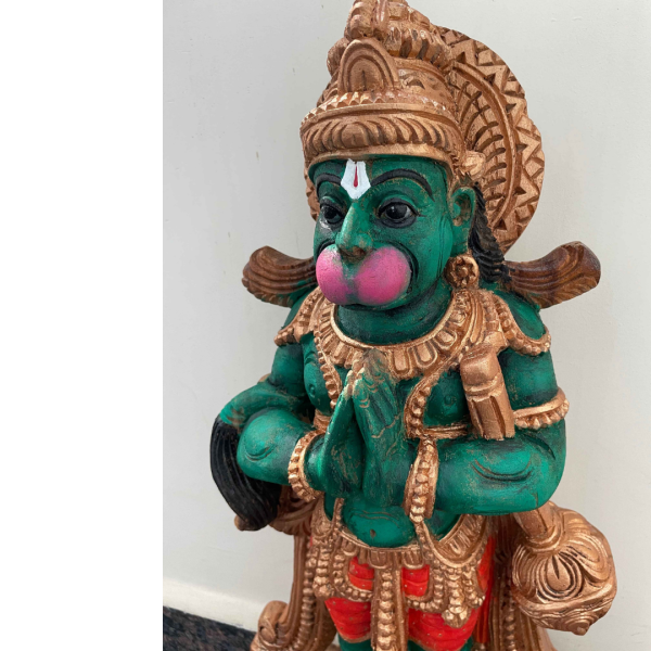 Vintage Hanuman wooden sculpture