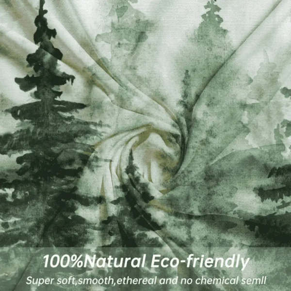 Watercolor Green Forest Tapestry