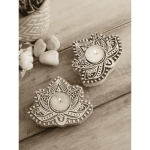 Wooden Lotus Block Candle Holder, Set Of Two