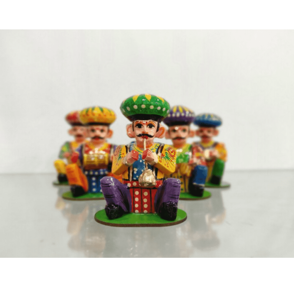 Wooden Musicain Handpainted Traditional - Wooden Lacquerware &Toys - GI Tag (Uttar Pradesh)