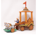 Wooden Rath with Horse Traditional - Wooden Lacquerware &Toys - GI Tag (Uttar Pradesh)