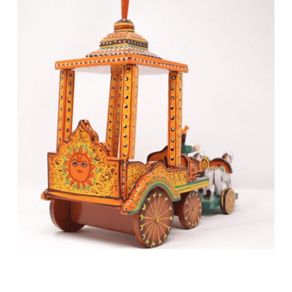 Wooden Rath with Horse Traditional - Wooden Lacquerware &Toys - GI Tag (Uttar Pradesh)