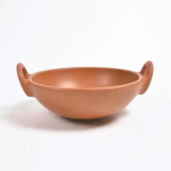 100% Natural Unglazed Terracotta Clay Cooking Pot (Kadai/Wok) – Traditional, Eco-friendly, and Healthy Cookware